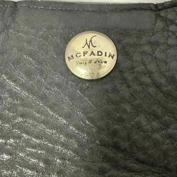 McFadin Black Leather Shoulder Purse - Picture 4 of 13